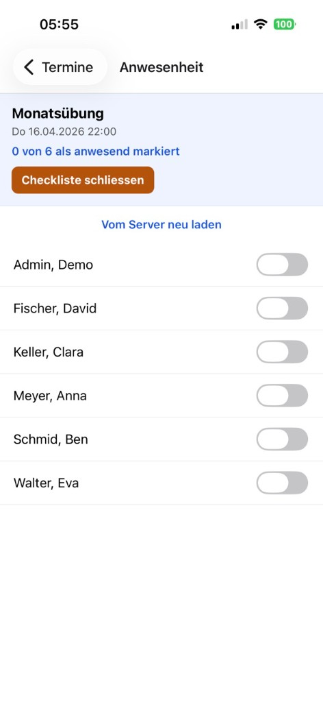 Samarix Field Anwesenheitskontrolle