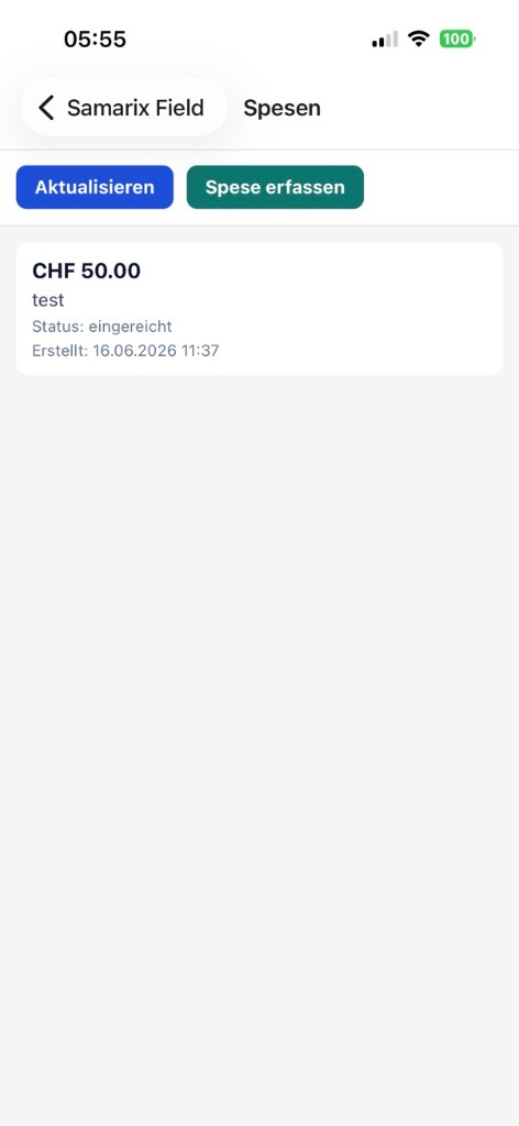 Spesen in der App